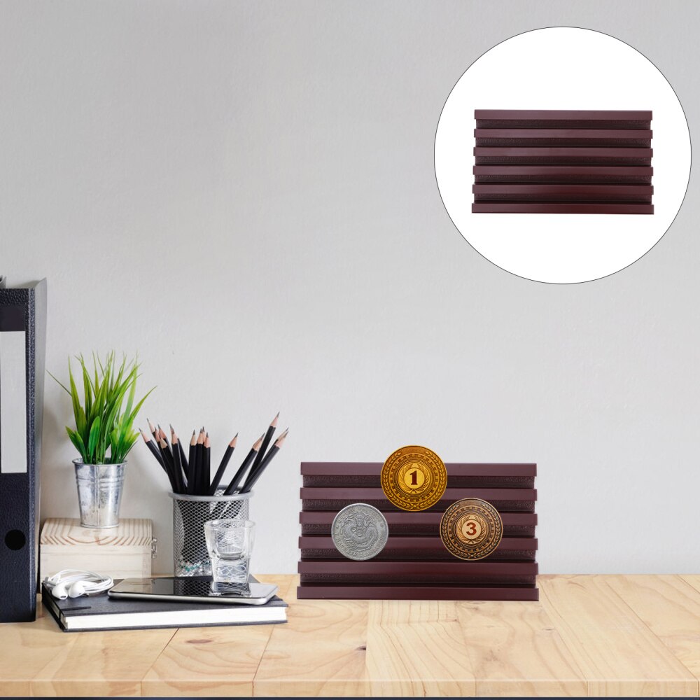 Cokritsm Challenge Coin Display Case, 5 rangées de Monnaies Militaires avec étagères Amovibles et Porte magnétique, boîte à Monnaies pour 45 Monnaies de Collection