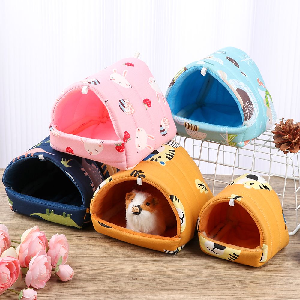Leuke Mini Kooi Konijn Eekhoorn Winter Warm Mat Cavia Nest Hamster Huis Kleine Dier Slapen Bed Huisdier Opknoping Kooi