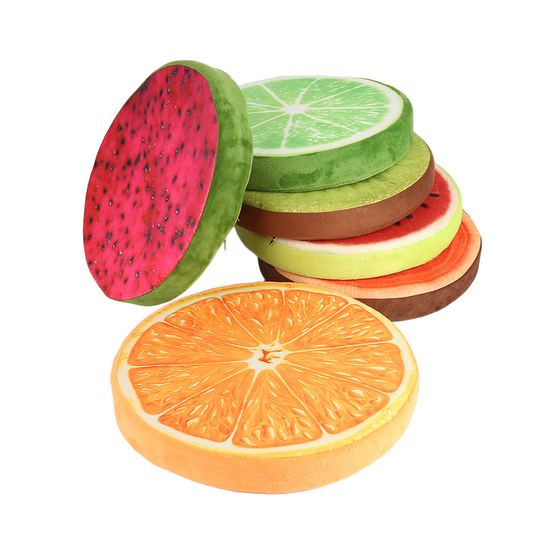 cojín para sofá de casa de frutas 3D, cojines de asiento modernos para las estaciones redondas, cojín para el suelo, cojín para el asiento, decoración moderna para el hogar