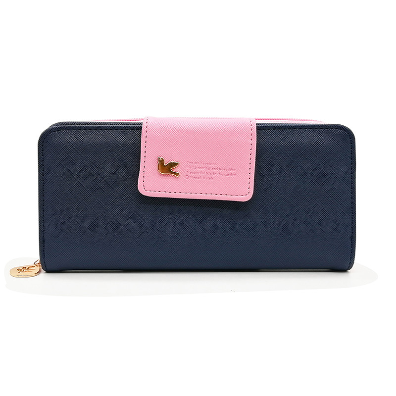 Femmes portefeuilles femme mince sac à main longue fermeture éclair femmes en cuir porte-cartes portefeuille téléphone grande capacité sacs à main: Bleu