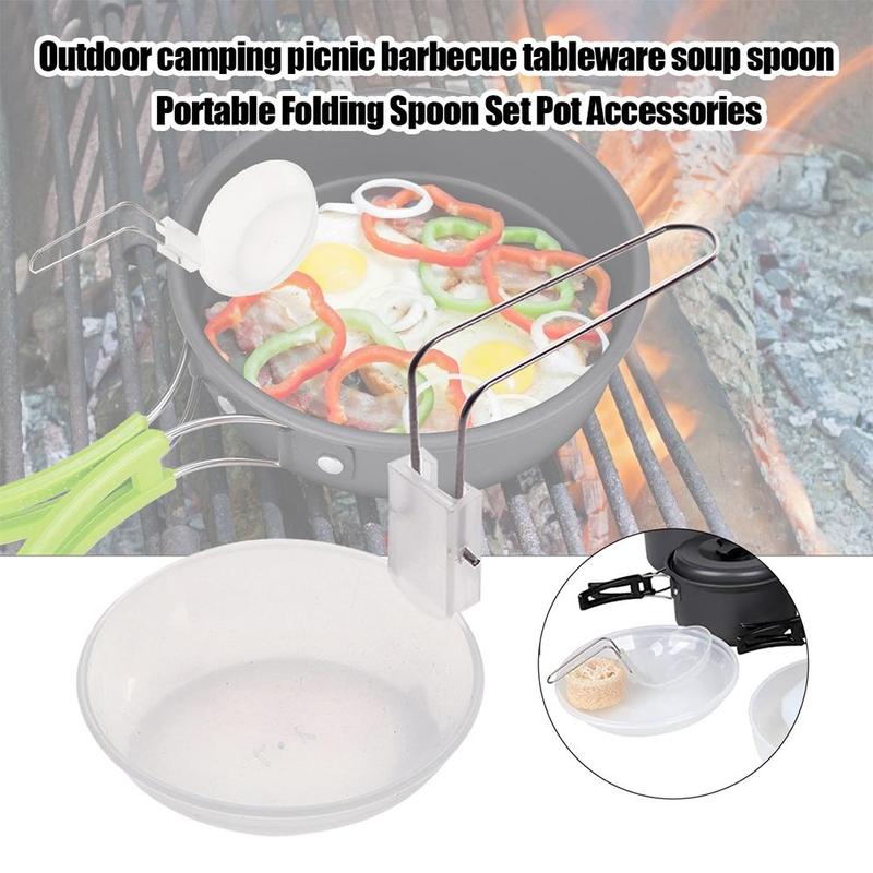 Draagbare Transparante Plastic Vouwen Lepel Keuken Gebruiksvoorwerp Outdoor Koken Pollepel Soep Voor Outdoor Camping