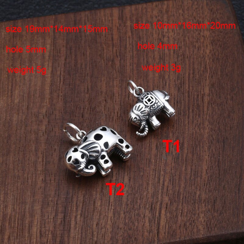 FNJ 925 Silber Anhänger Elefanten Münzen Herz Ursprüngliche Reine S925 Thai Silber Anhänger für Schmuck Machen Männer Frauen