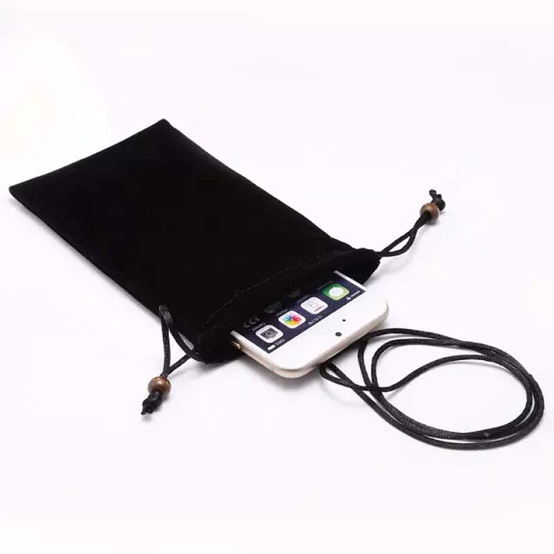 Bawełna aksamitna torba na telefon komórkowy torba na ramię torba na pasek portfel etui smycz na szyje torebka wypoczynek płócienna torba pasuje do 4.8-10 "telefon lub Pad: size X / balck