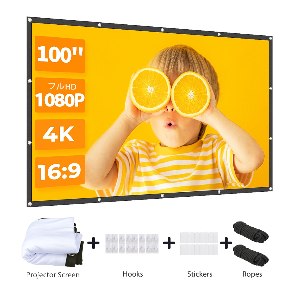 VANYKO 3D HD Projector Screen 100 120 Inches Reflective Fabric Cloth Home Outdoor Office Portable Projection Screens