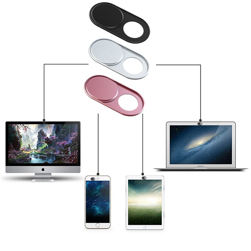 Metall universalt webkamera deksel ultra tynn lukker skyvekamera linsedeksel til web iphone macbook ipad bærbare datamaskiner personvern klistremerke