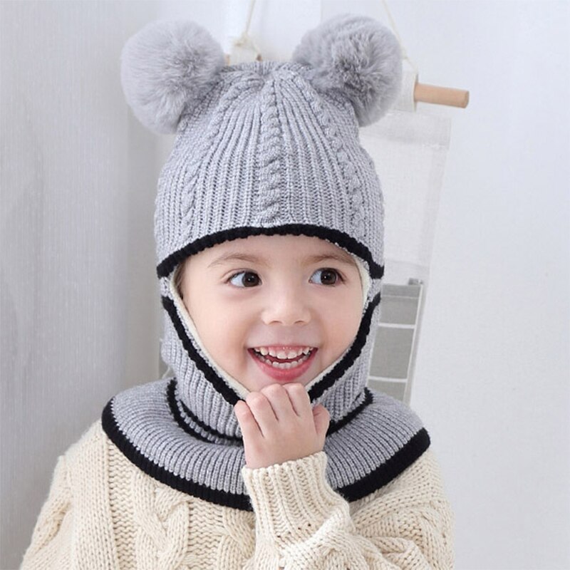 Børn strik hue børn vinter holde varmen huer drenge piger ørebeskyttere kasket baby hue enfant strikket sød udendørs hue  tg0141
