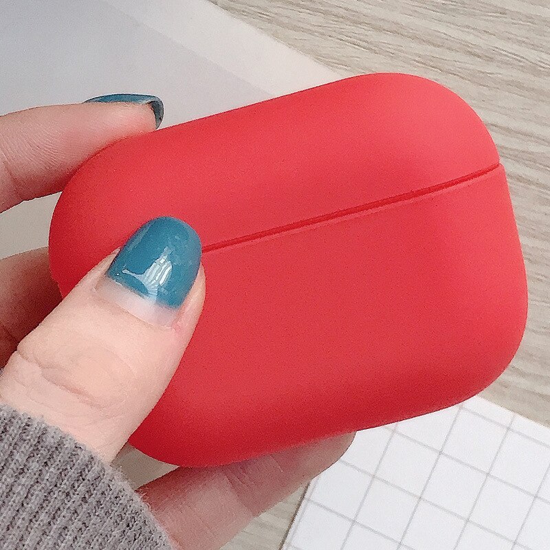 Original For Apple Airpods 1 2 Wireless Bluetooth Earphone Case Colorful Candy For Apple AirPods Pro PC Hard Cute Cover Box Case: red  for pro