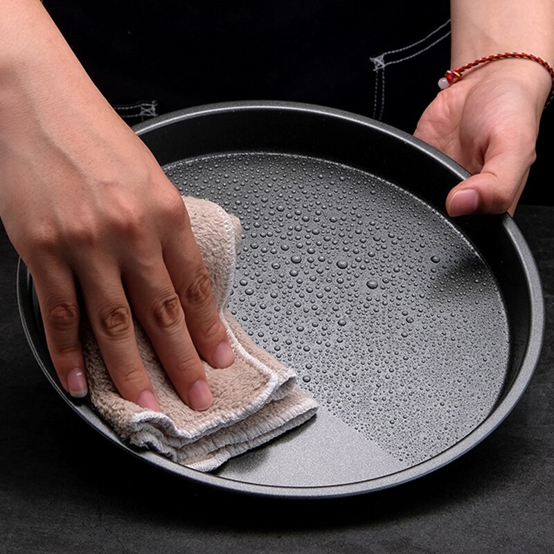 Poêle antiadhésive ronde en acier au carbone, de alimentaire, poêle à Pizza, outil de pâte, moule à gâteau, accessoires de cuisine