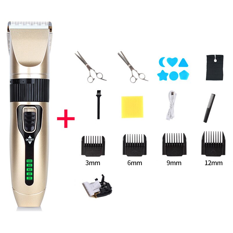 Electric Hair Clipper Electric Trimmer With LED Screen Rechargeable Men Strong Power Steel Cutter Head: 6
