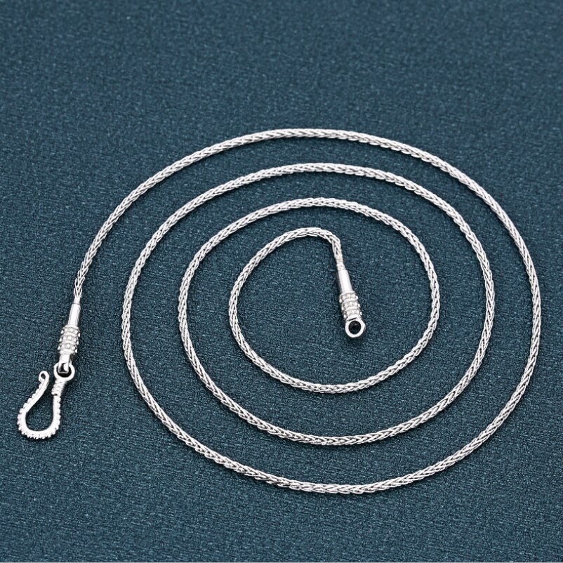 S925 collana in argento Sterling retrò tendenza corda di canapa tessitura donna argento tailandese personalità retrò corda catena collana gioielli