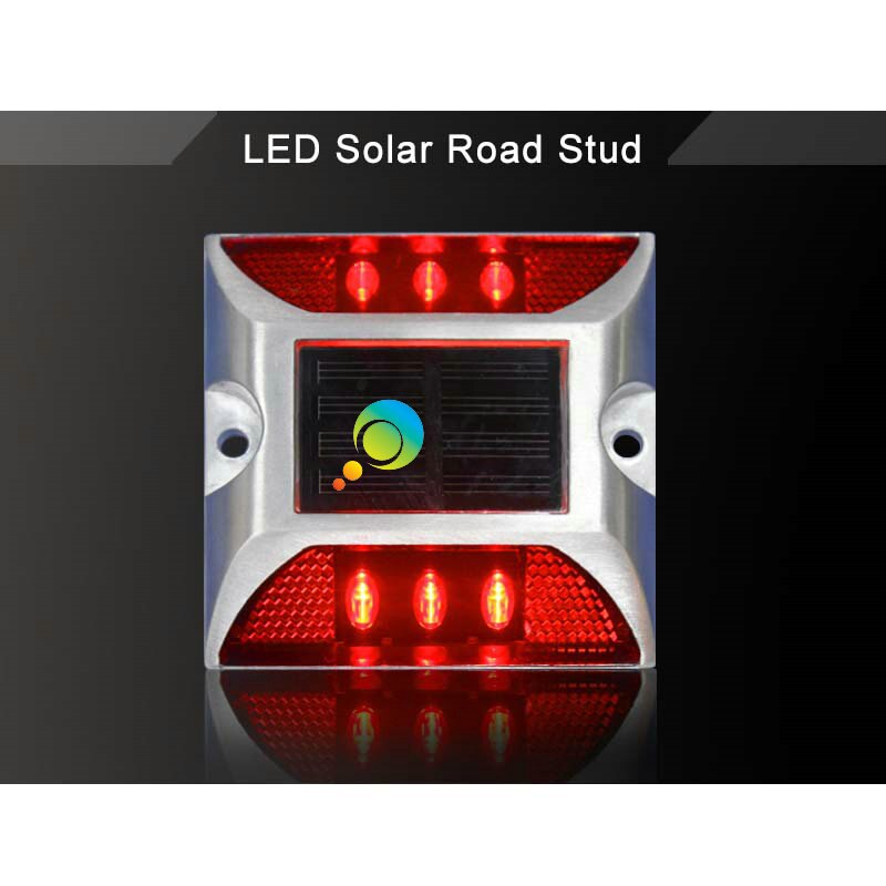 Steady mody IP68 road safety square red warning light solar power LED road stud marker