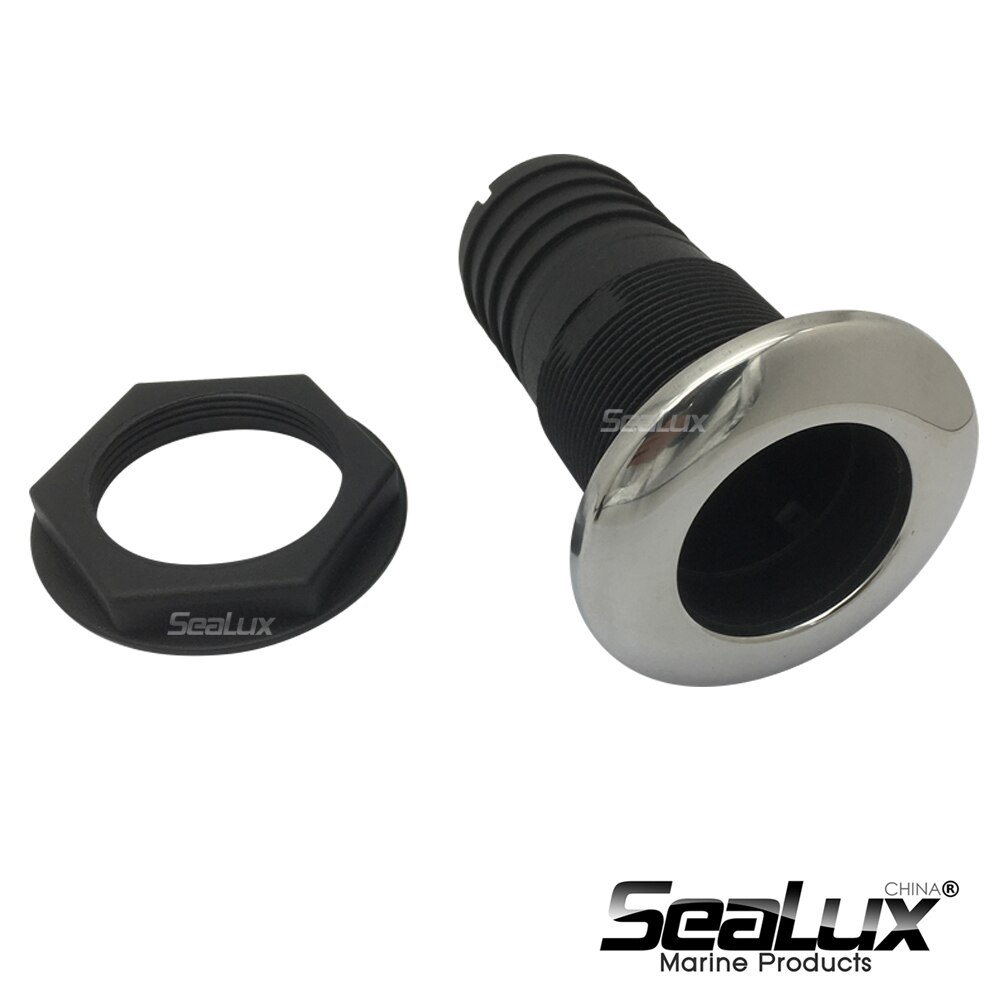 Sealux Straight Thru Hull with Stainless Steel 316 Cover with or without Flapper Nylon Plastic for Yacht Boat Marine
