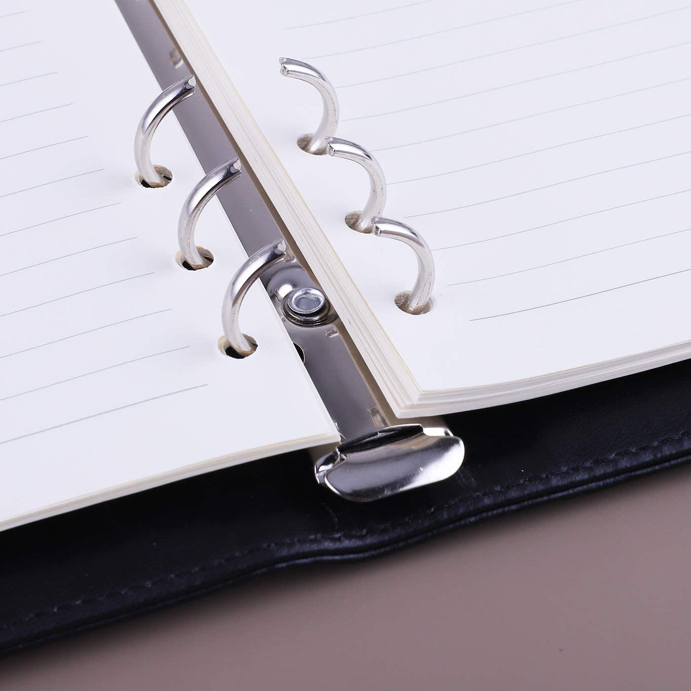 Classeur A5 en cuir PU à 6 anneaux, couverture pour papier de remplissage A5, classeur de planificateur personnel A5 rechargeable avec magnétique