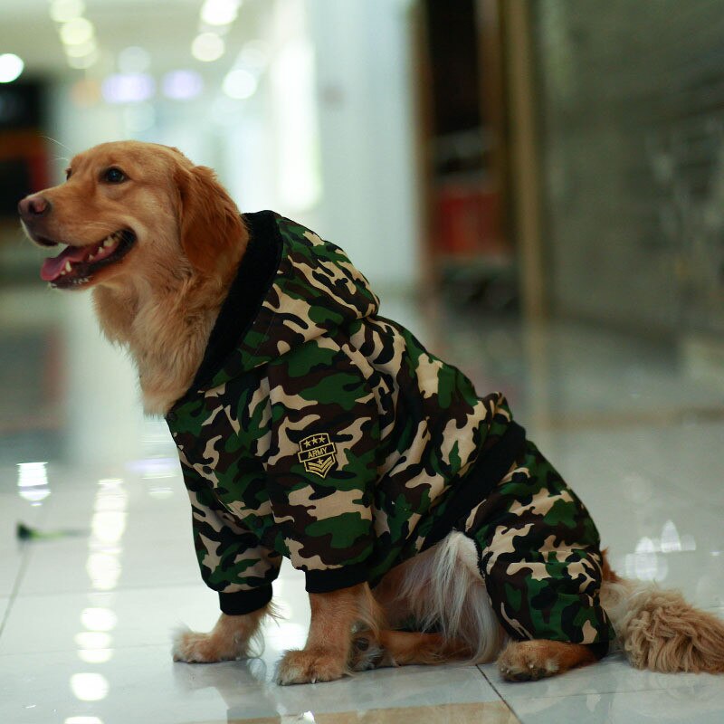 Ropa de invierno cálida de camuflaje Para mascota Perro de grande, mono con capucha, abrigo Para Retriever, chaqueta Para perros grandes, Ropa Para Perro Chihuahua