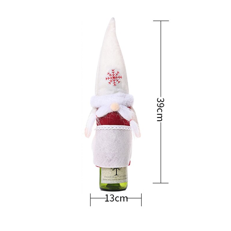 Vinflaske sag julemanden champagne ikke-vævet dukke år dekoration jul ansigtsløs dukke vin flaske dækning: 3