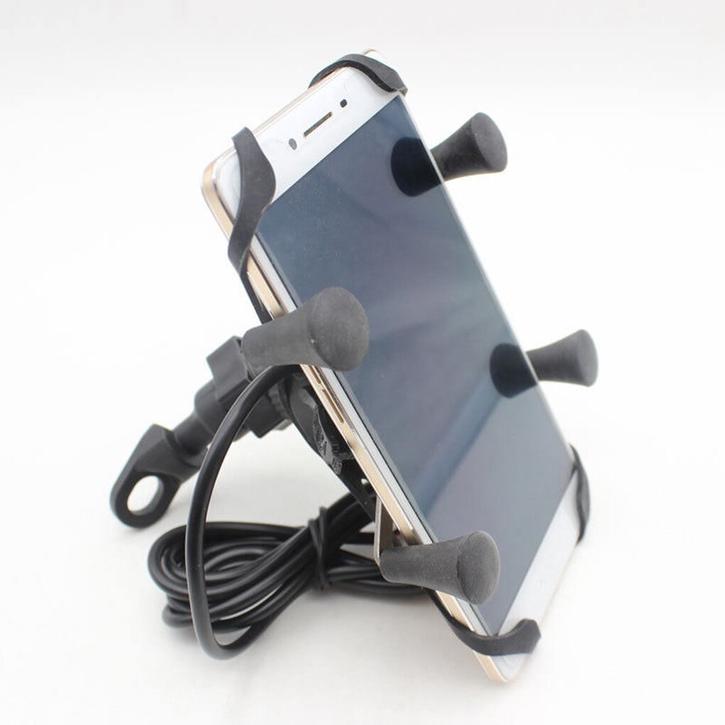 Universal- Motorrad Fahrrad USB Ladegerät Telefon GPS Klemme Halfter Motorrad Lenker Smartphone Halterung