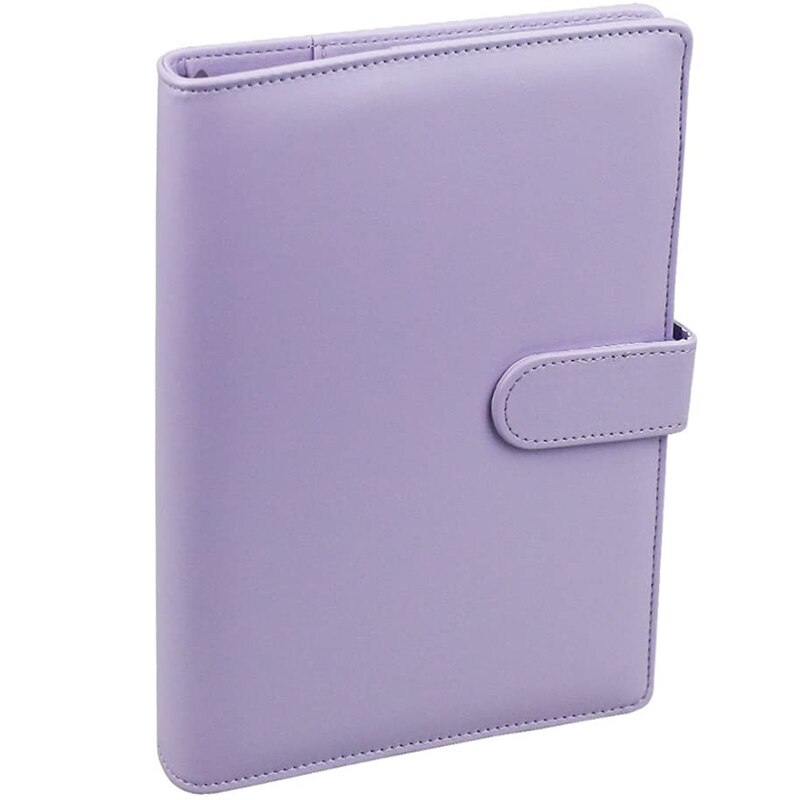 A5 PU Leather Notebook Binder,Refillable 6 Round Ring Binder Cover for A5 Filler Paper, Binder with netic Buckle: Default Title