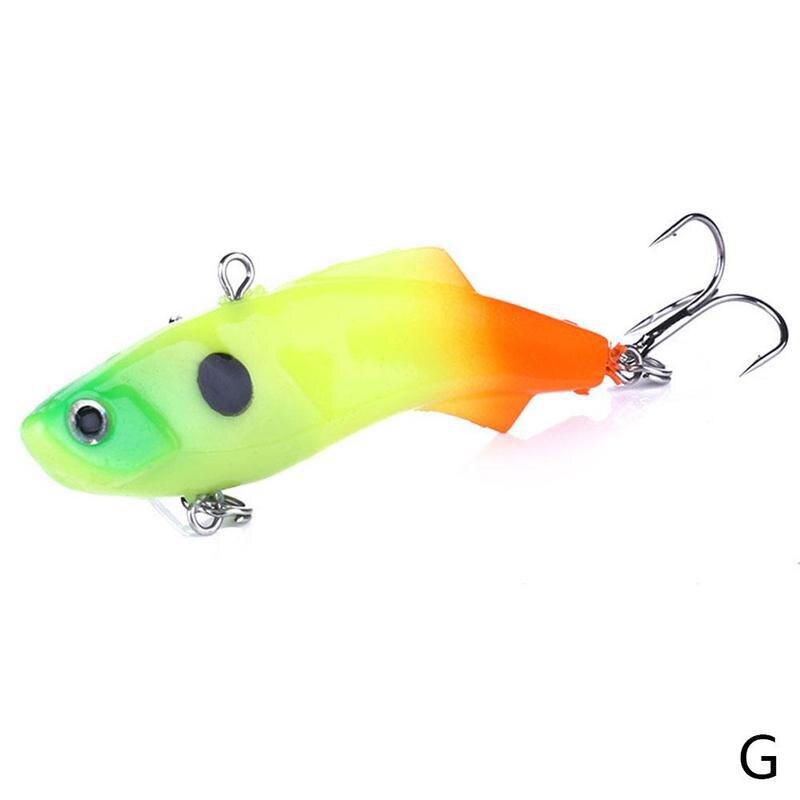 1PCS Vib Ice Fishing Lure Soft Lead Bait 7.5cm 17.2g Artificial Bait Sinking Wobbler Winter Fishing Tackle Fising Accessories: G