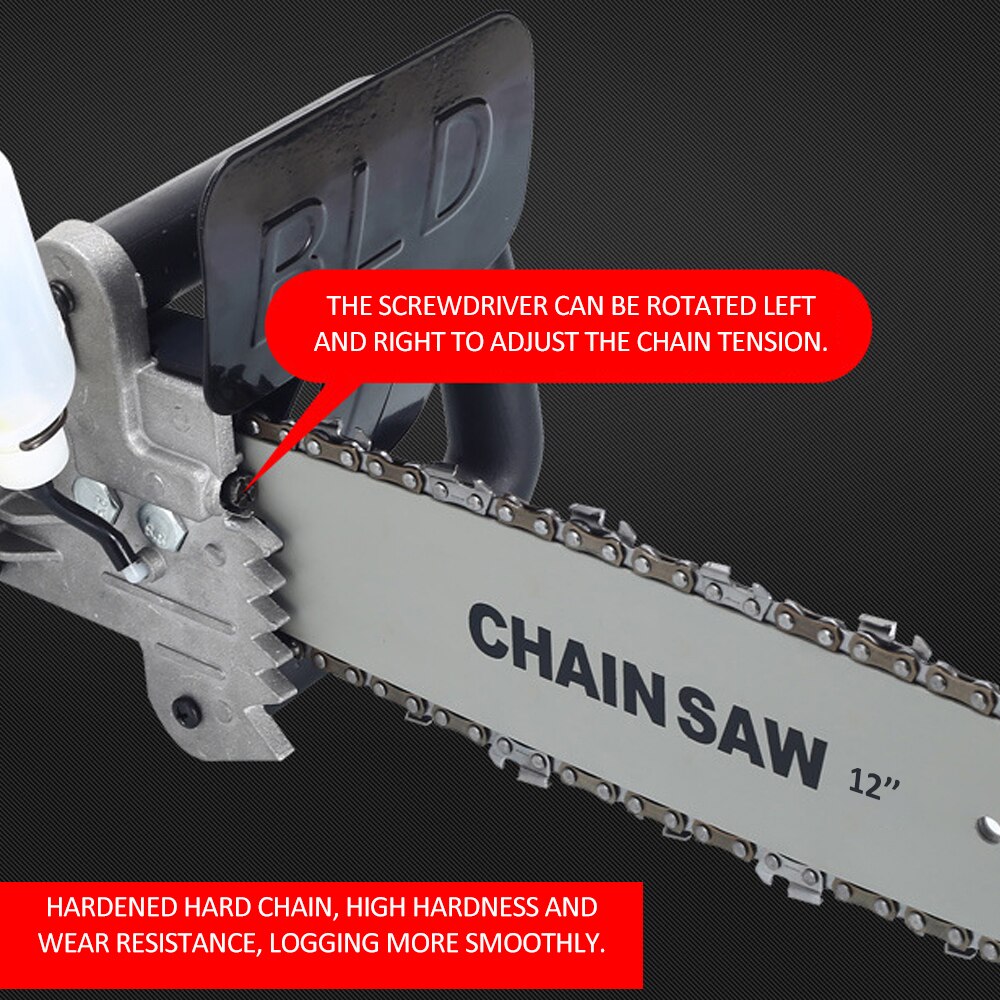 12 Inch Electric Chainsaw Refit Conversion Kit Woodworking Power Tool Chainsaw Bracket Set Change Angle Grinder into Chain Saw
