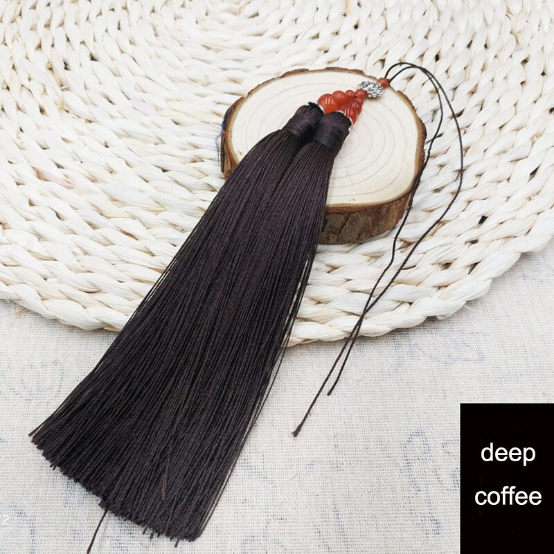 1Pcs 15cm Doppel Quaste Pinsel Anhänger Zubehör für DIY Schmuck Machen Seide Satin Quaste Handarbeit Handwerk Erkenntnisse Lieferant: deep coffee