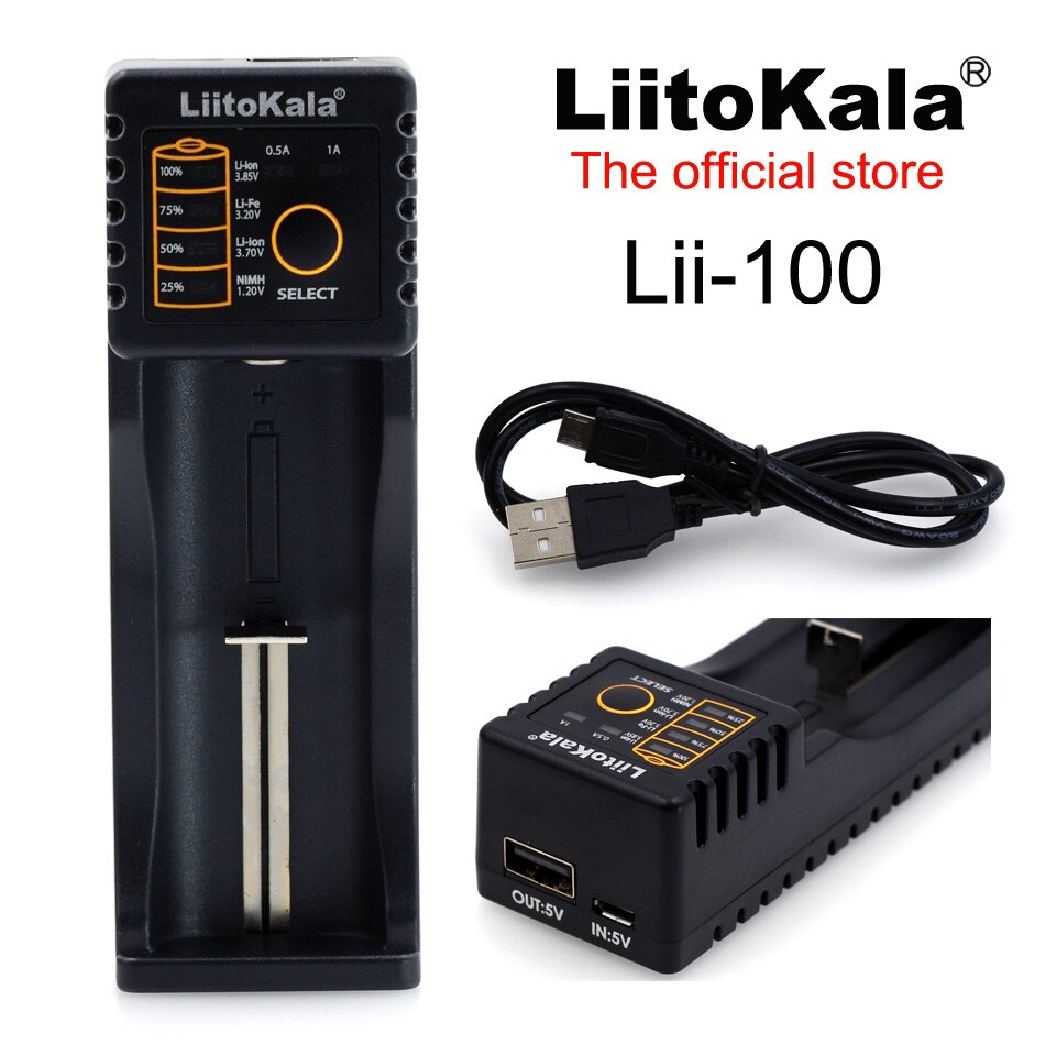 Liitokala Lii- 100 500 LCD 3.7V 18650 18350 18500 16340 17500 25500 10440 14500 26650 1.2V AA AAA NiMH lithium battery Charger