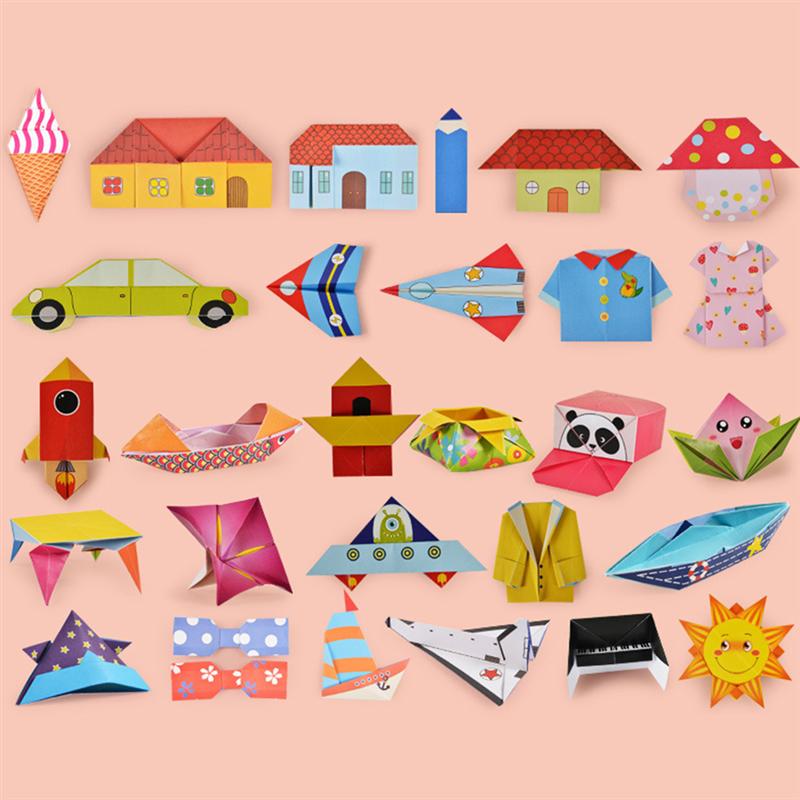 2 Sets Exquisite Paper Foldings DIY Handicraft Papers Colorful Papers Foldings for Kids (Animal and Living Style)