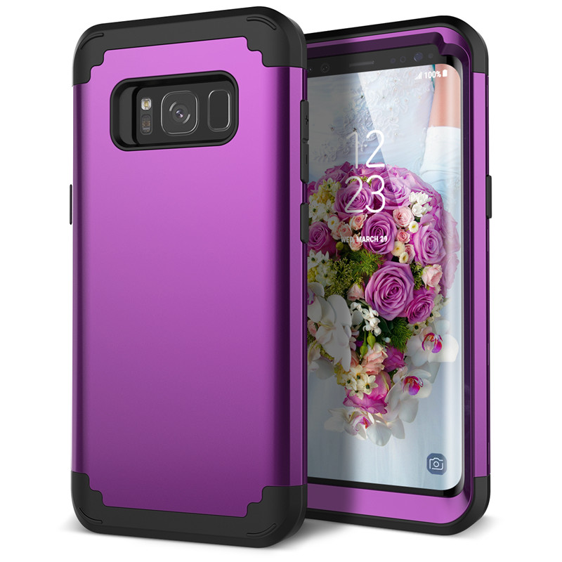 Telefon Fällen Für Samsung Galaxy S8 Plus Note8 Fall Durable PC + TPU 3 Schicht Hybrid Anti-Knock Volle körper Schutzhülle Stoßfest: For Samsung S8 Plus / Purple