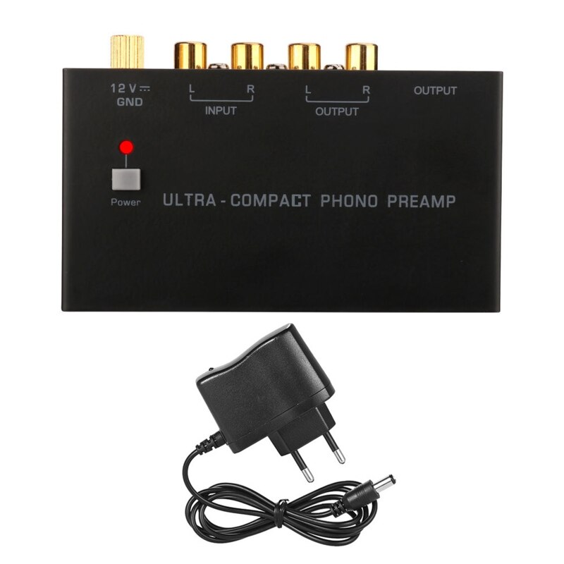 Ultra-Compact Phono Voorversterker Voor Draaitafel Mini Stereo Fonograaf Platenspeler Voorversterker Rca Uitgang Eu/Us Plug: EU Plug