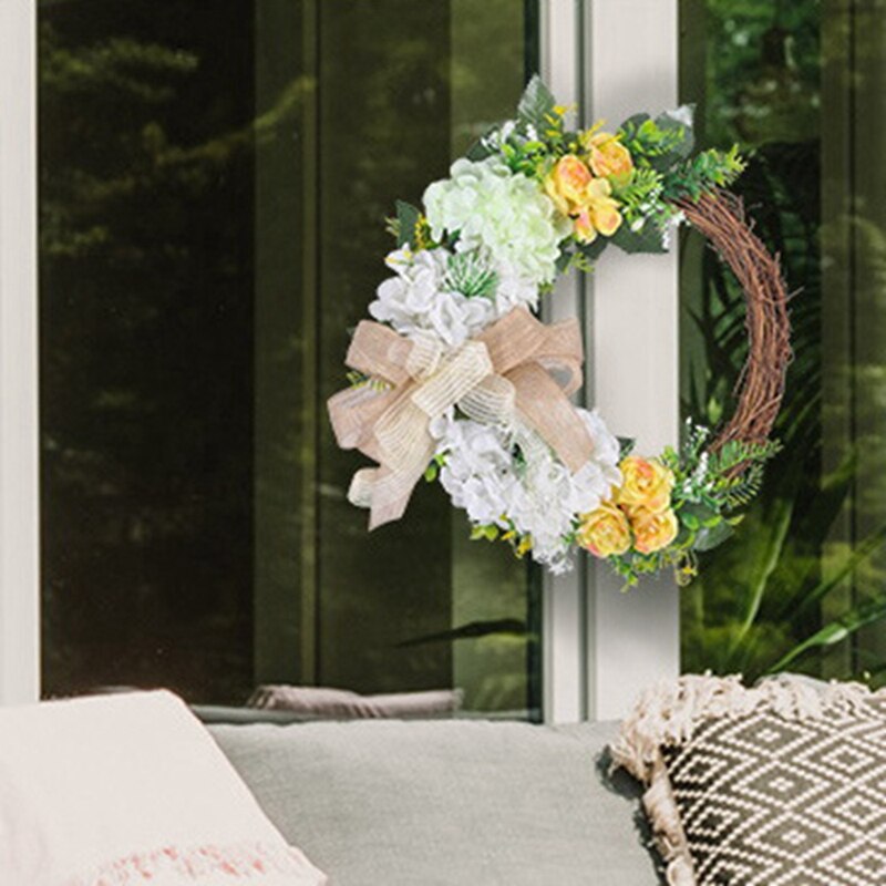 girlanda 40Cm rattanowe drzwi robić domu wiszące rustykalna dekoracja dekoracja wielkanocna na imprezę i festiwal uroczystość dekoracje