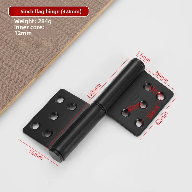 Traditional Flag-Shaped Door Hinges Comprehensive Removable Large Door Hinges Fire Prevention Aluminum Alloy Door Hinges: Light Brown