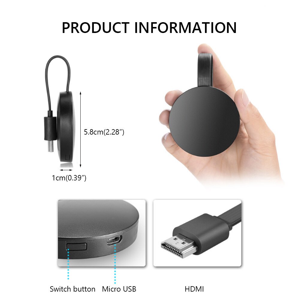 2.4G 4K Draadloze Wifi Mirroring Kabel Hdmi-Compatibele Tv Stick Adapter 1080P Display Dongle Voor Samsung xiaomi Huawei Naar Tv