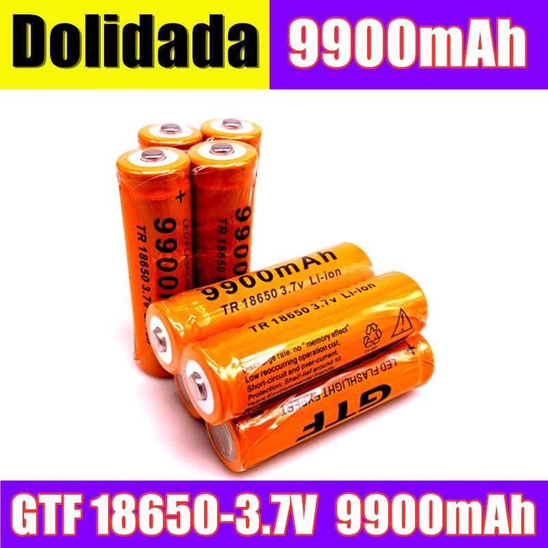 2-10PCS Dolidada TR 18650 battery 3.7V 9900mAh rechargeable battery Li-Ion pour LED flashlight