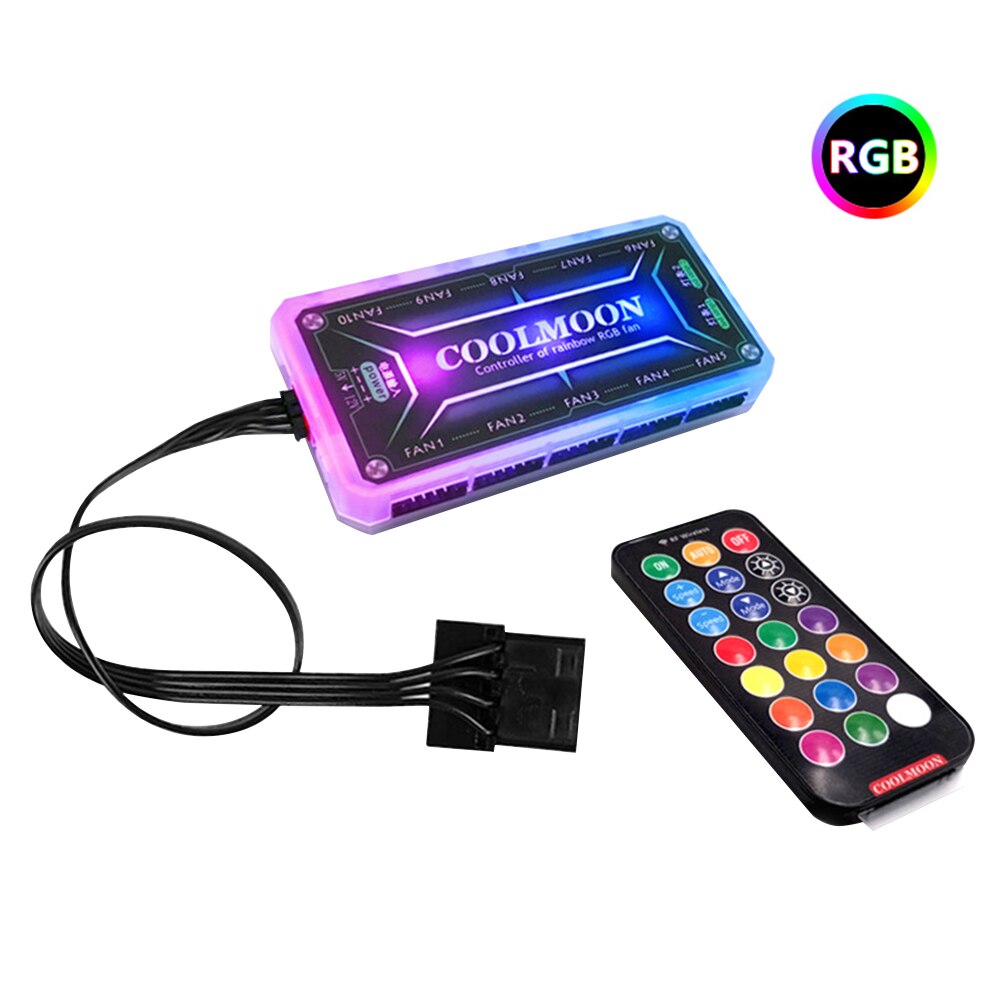 12cm Chassis RGB Adjust Accessories Computer Case Fan Universal Controller Low Noise Hydraulic Bearing Remote Control LED Lamp: Remote Control