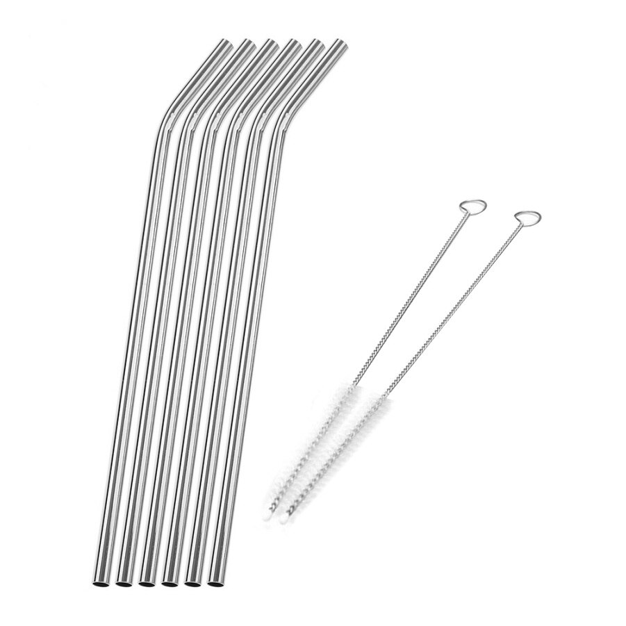 Collapsible Drinking Straw Stainless Steel Metal Drinking Straws Reusable Straws for Party Bar Accessories with Storage Can: 04