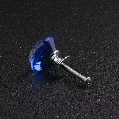 30 Mm Diamond Shape Crystal Glass Knoppen Kast Trekt Lade Knoppen Keukenkast Handvatten Handvat Hardware: Blauw