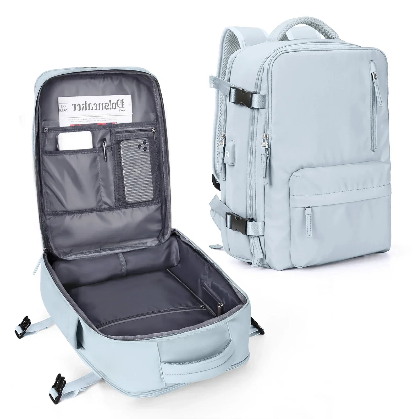 Rucksack 40x30x20 Flugzeug, Ryanair Kabine Handgepäck rucksack, Easyjet Laptop Rucksack für Flugzeug reisen, Schul rucksack: Blau