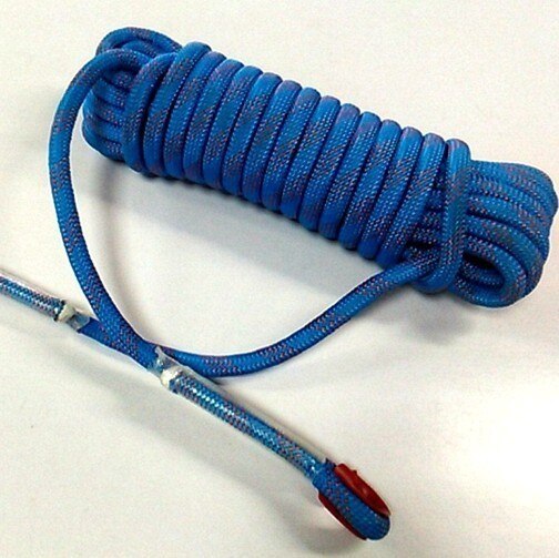 Professionele 10M Outdoor Klimmen Touw Hoge Sterkte Cord Veiligheid Touwen Wandelen Accessoire 10Mm Diameter 15KN Gestreepte Gesp