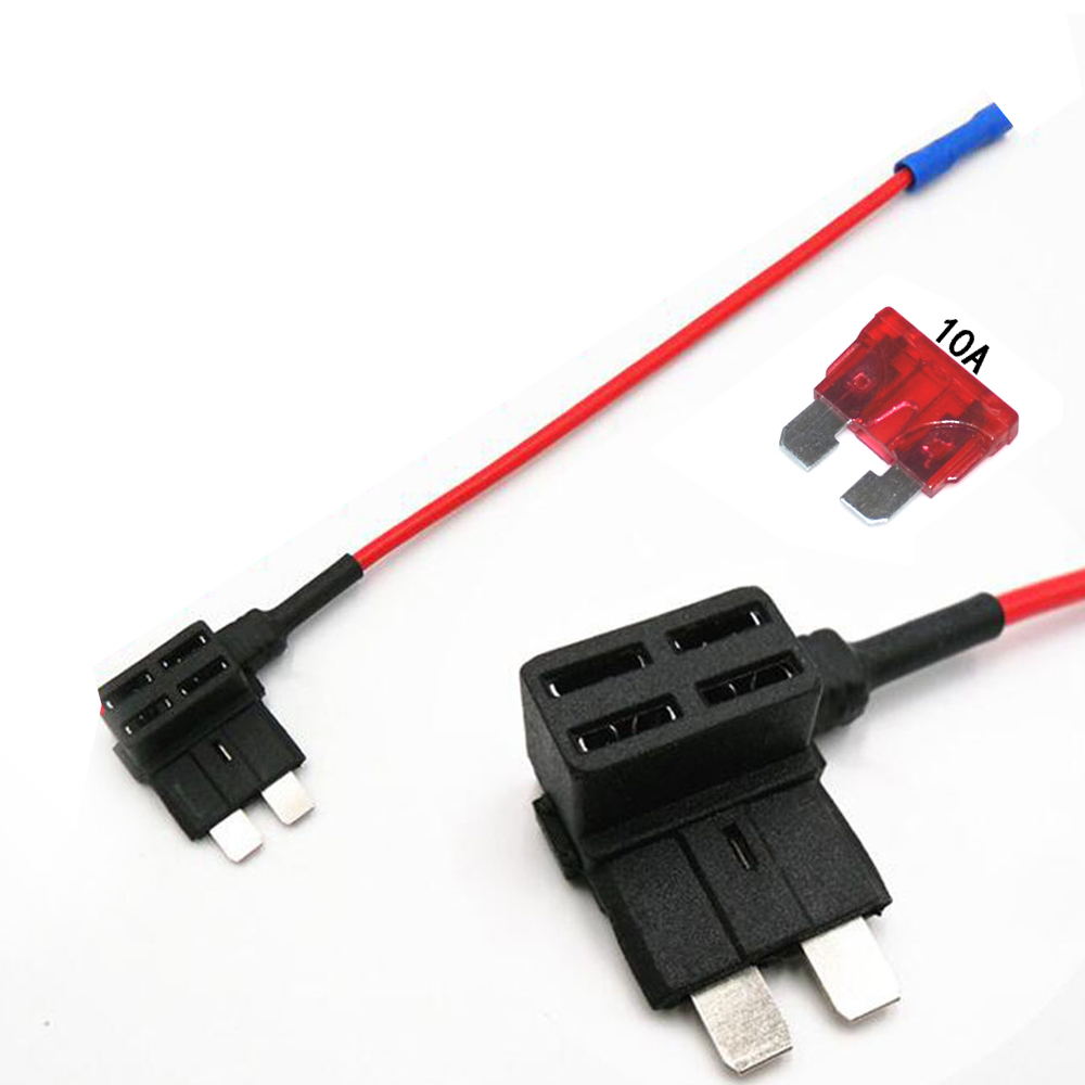 5 stk. add-a-circuit mellemstore bilbilsikringsholder elektriske apparatsikringer tapadapter ,10a standard sikring valgfri