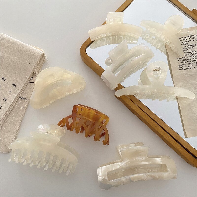 Stor barrette krabbe hår kløer badehår klo hestehale clip store hår klemmer klo clip clip til kvinder