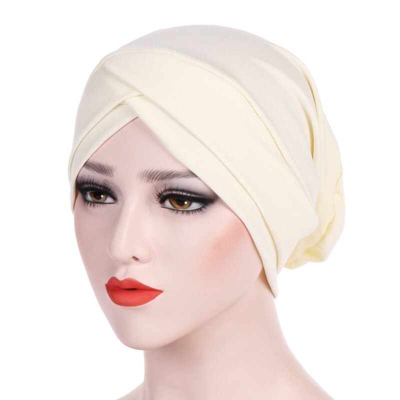 Musulman croix écharpe intérieure Hijab casquette islamique coiffe de tête chapeau bandeau Turban tête écharpe foulard femmes musulman Hijab bandeau: 6