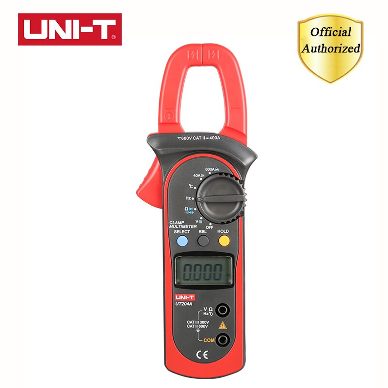 UNI-T UT204A Digitale Klem Meter Temperatuur Test Auto Range 600V Voltage Continuïteit Zoemer Power Multimeter