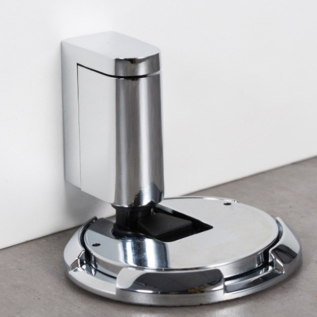 Mechanical Heavy-duty Doorstop Accessories Nail-free Sticker Zinc Alloy Heavy Duty Door Stop Non-Punch Adjustable Height: Silver