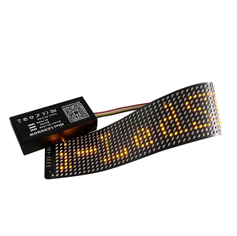 15cm Flexible LED Display Soft LED Light Sheets Moving Message LED Screen Stripe for Bags Hats Clothes Shoes Decoration: Yellow