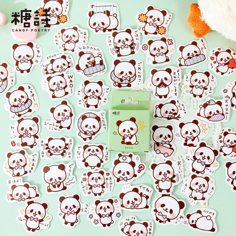 45 pcs/set Cute Panda Decorative Stickers Diy Scrapbooking Junk Joural Diary Stationery Sticker Prizes