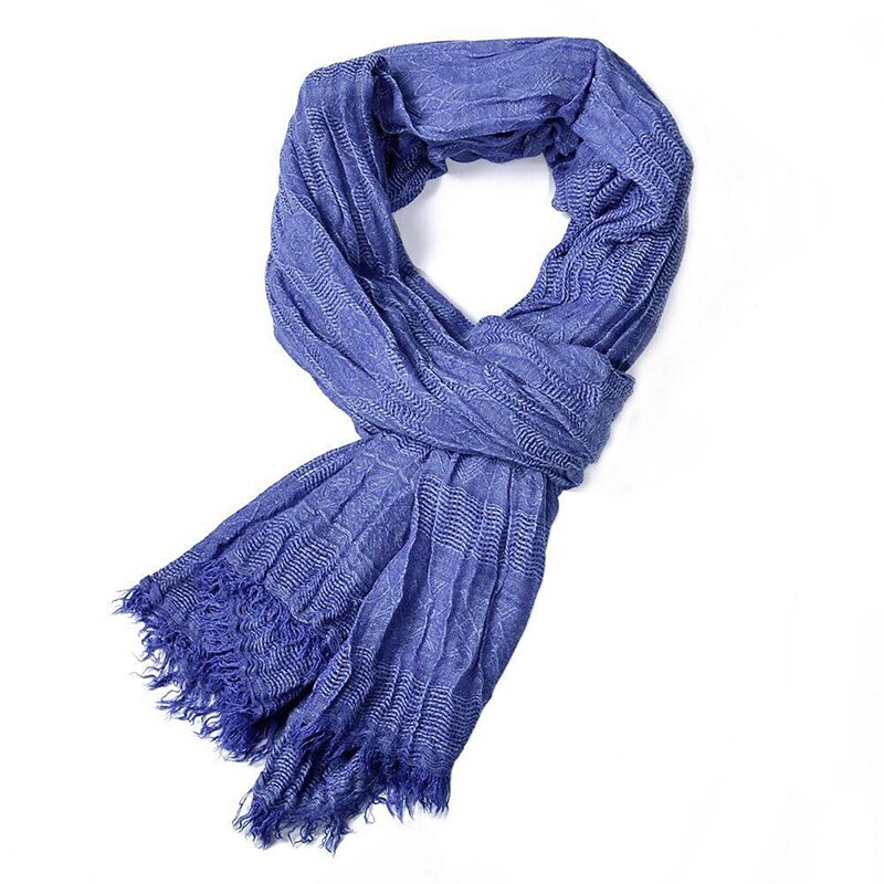 Herfst winter heren sjaal gestreept geruit casual katoenen kwast luxe sjaals britse stijl kasjmier sjaal bandana: Blauw