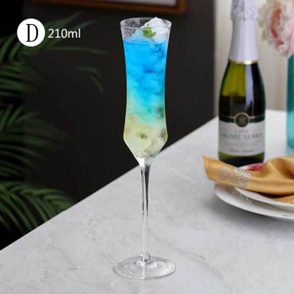 2Pcs Crystal Champagne Flutes Glasses Juice Drink Cocktail Goblet Glass Wedding Party Bar Home Drinkware Wine Cup: D