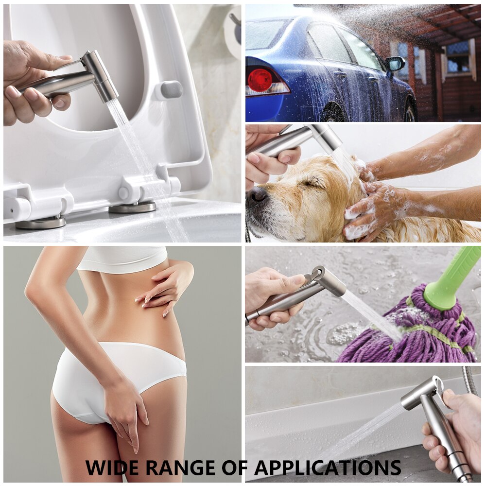 Roestvrij Staal Wassen Toiletbril Hand Held Douchekop Bidet Wc Spray Wc Shattaf Badkamer Accessoires Bidet Toilet Seat