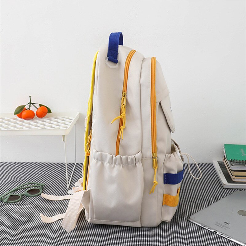 Fengdong teenage girls waterproof school backpack student high school bags female black notebook backpack girl large book bag