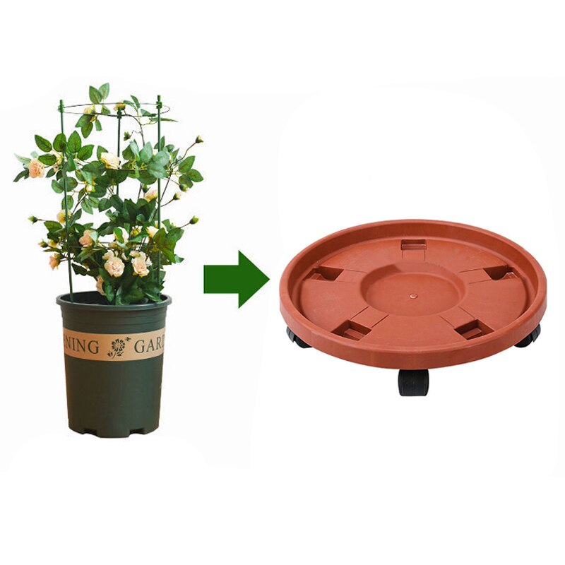 Movable Plant Stand Flower Pot Tray With Universal Wheel Heavy Duty Rolling Potted Rack Indoor Outdoor Balcony Garden GH