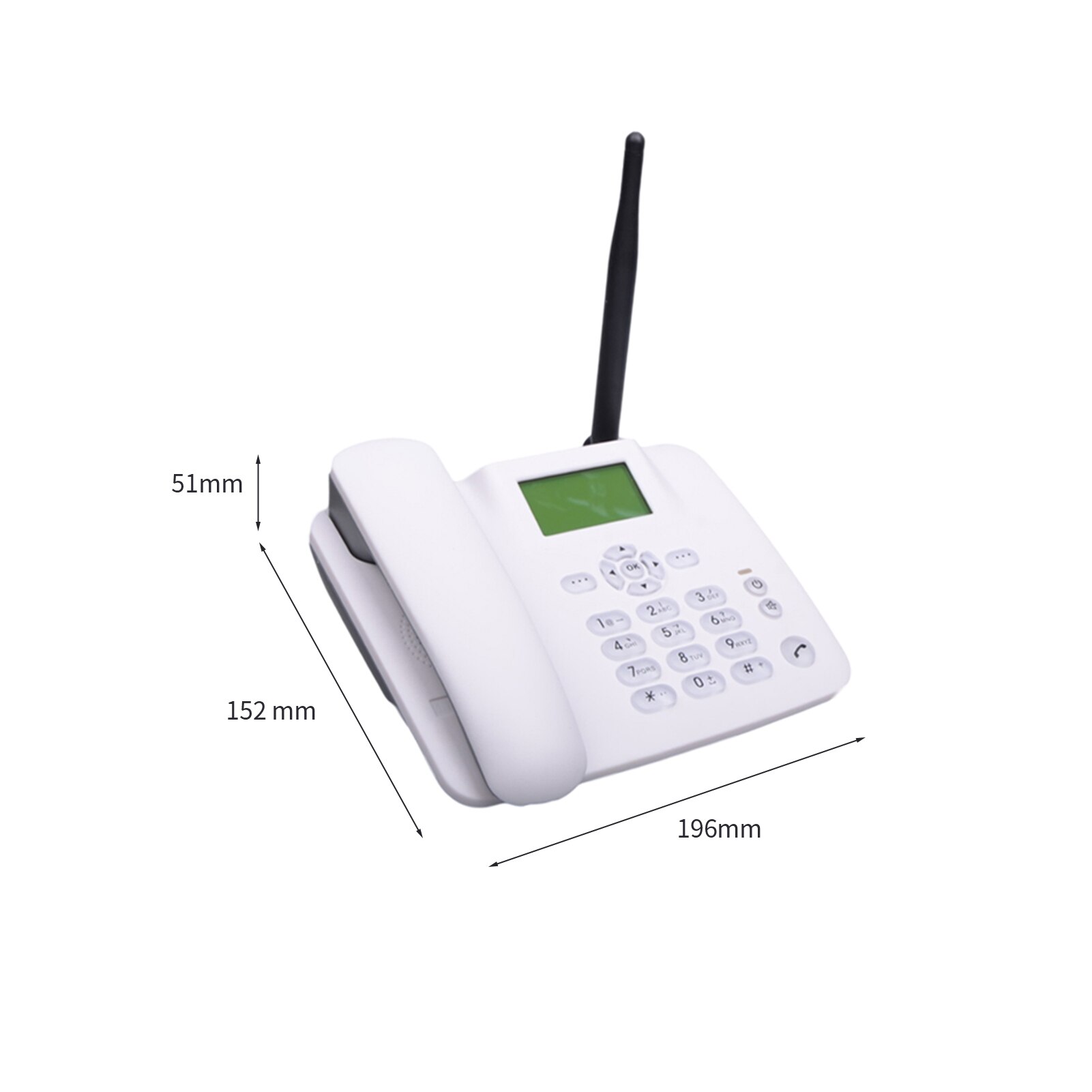 Teléfono inalámbrico fijo 2G, dispositivo de escritorio, compatible con GSM 850/900/1800/1900MHZ, tarjeta SIM, antena, Radio, alarma, Cloc